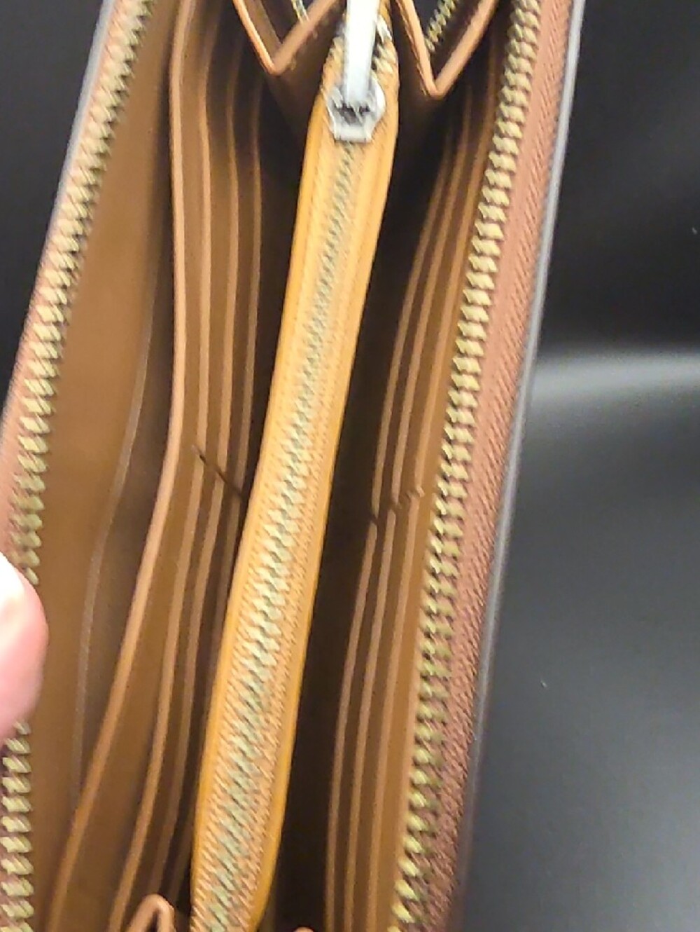 Coach Embossed Leather Zip Wallet in Tan Brown - Picture 8 of 11